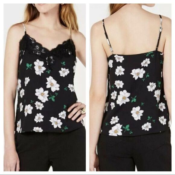 BAR III GEO FLORAL LACE TRIMMED CAMISOLE NWT - Picture 2 of 9